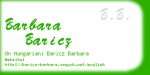 barbara baricz business card